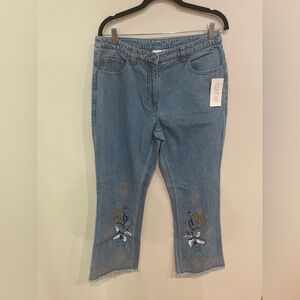 Vintage Together High Rise Straight Leg Jeans Women’s Size 12 Blue Denim Floral